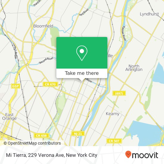 Mapa de Mi Tierra, 229 Verona Ave