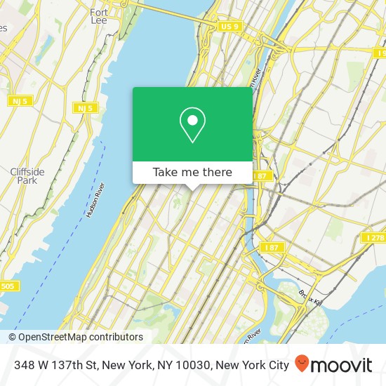 348 W 137th St, New York, NY 10030 map