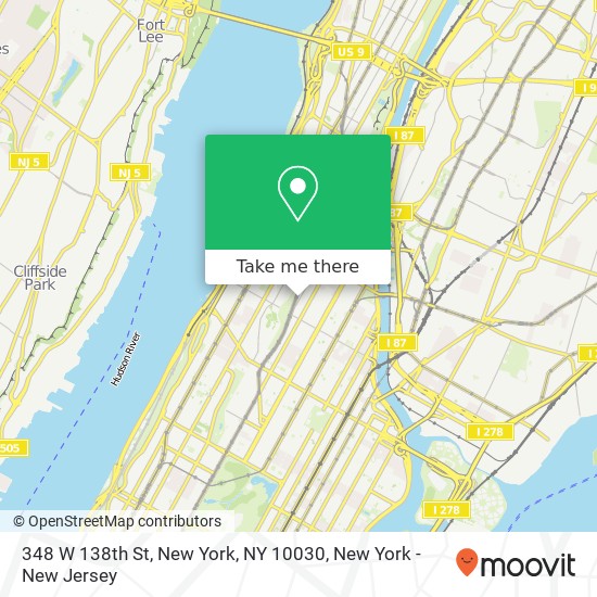 Mapa de 348 W 138th St, New York, NY 10030