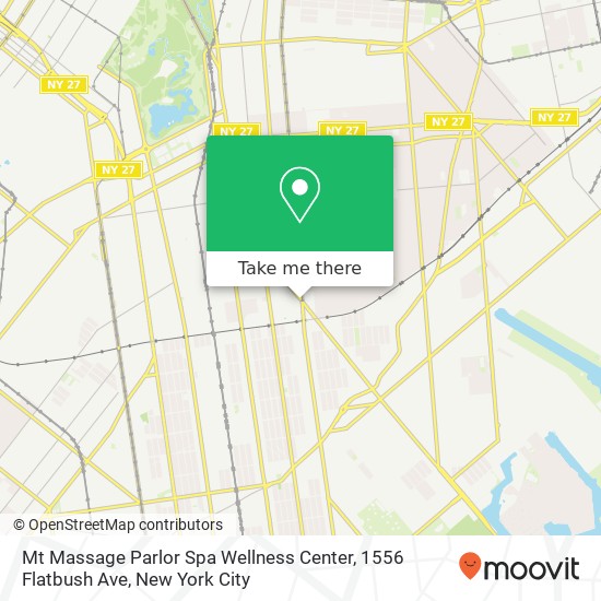 Mapa de Mt Massage Parlor Spa Wellness Center, 1556 Flatbush Ave