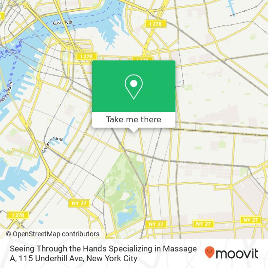 Mapa de Seeing Through the Hands Specializing in Massage A, 115 Underhill Ave