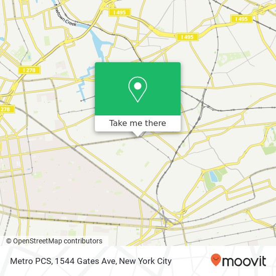 Metro PCS, 1544 Gates Ave map