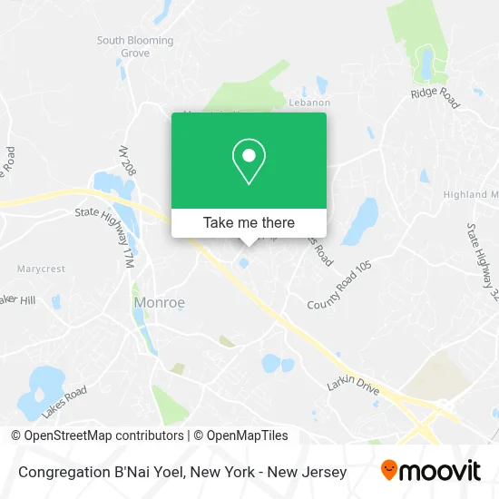 Congregation B'Nai Yoel map