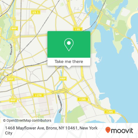 Mapa de 1468 Mayflower Ave, Bronx, NY 10461