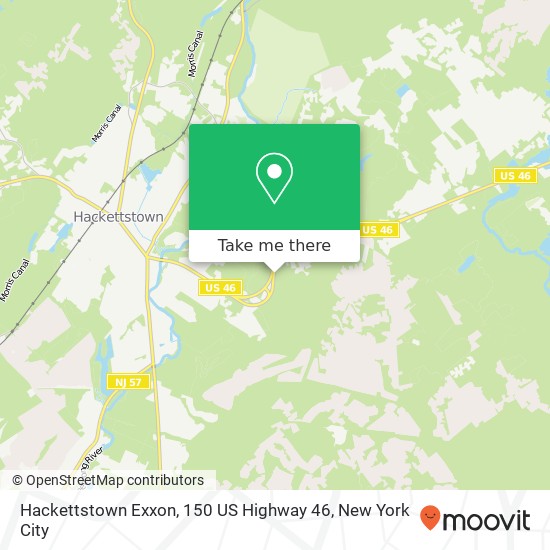 Mapa de Hackettstown Exxon, 150 US Highway 46