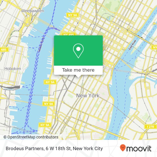 Brodeus Partners, 6 W 18th St map
