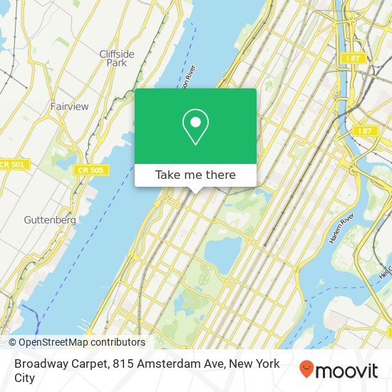 Mapa de Broadway Carpet, 815 Amsterdam Ave