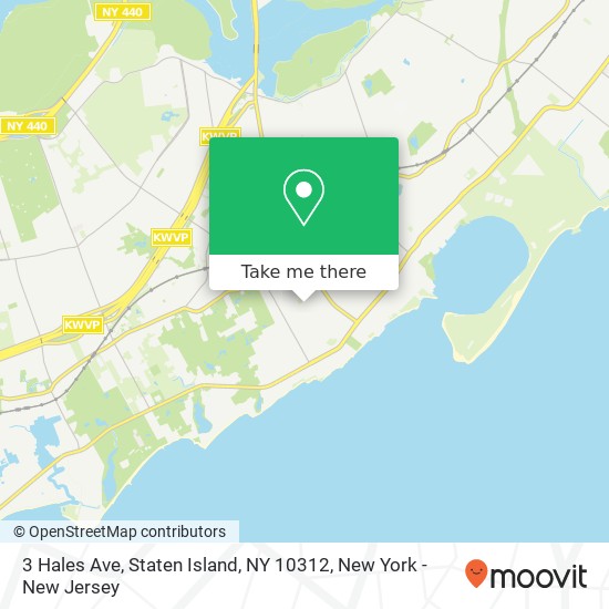 Mapa de 3 Hales Ave, Staten Island, NY 10312