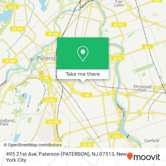 495 21st Ave, Paterson (PATERSON), NJ 07513 map