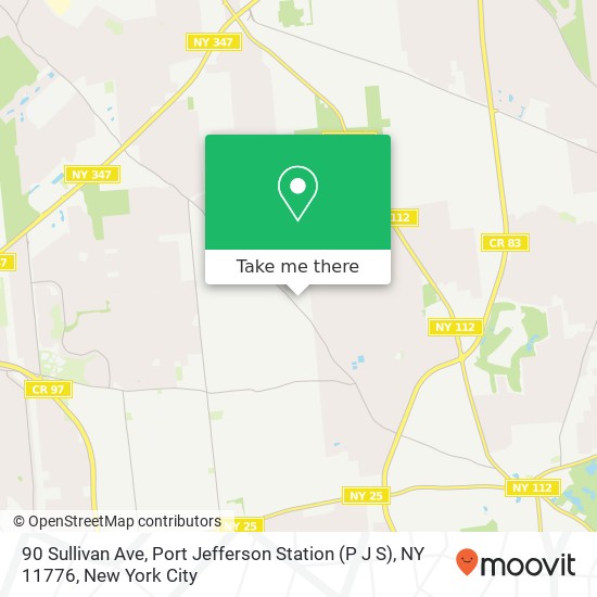 Mapa de 90 Sullivan Ave, Port Jefferson Station (P J S), NY 11776