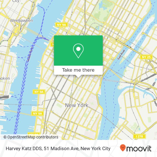 Harvey Katz DDS, 51 Madison Ave map