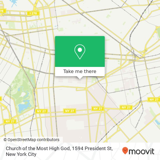 Church of the Most High God, 1594 President St map