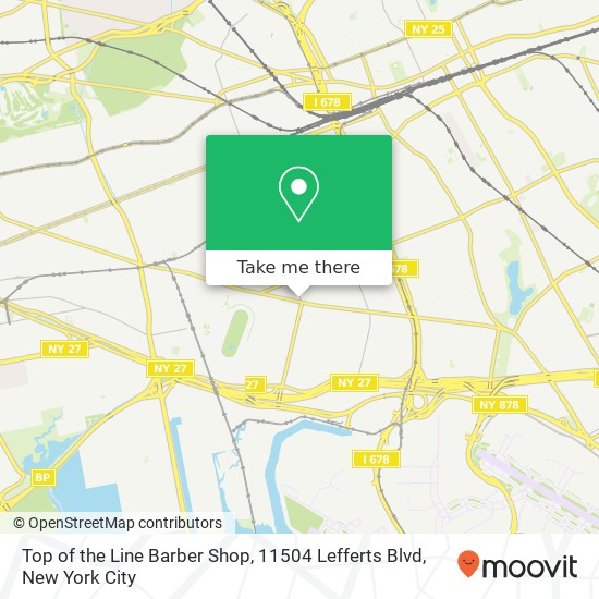 Mapa de Top of the Line Barber Shop, 11504 Lefferts Blvd