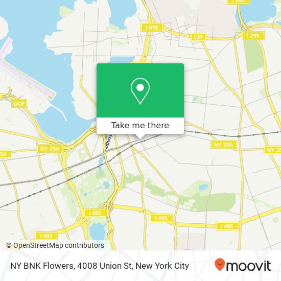 Mapa de NY BNK Flowers, 4008 Union St