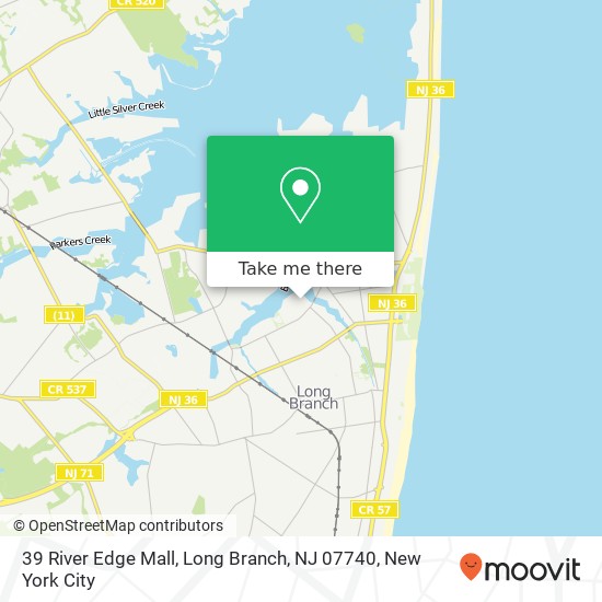 Mapa de 39 River Edge Mall, Long Branch, NJ 07740