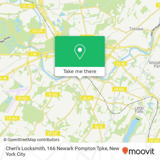 Mapa de Cheri's Locksmith, 166 Newark Pompton Tpke