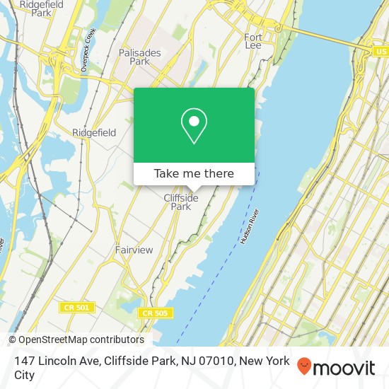 147 Lincoln Ave, Cliffside Park, NJ 07010 map