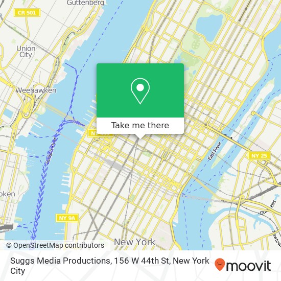 Mapa de Suggs Media Productions, 156 W 44th St