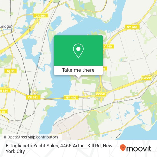 Mapa de E Taglianetti Yacht Sales, 4465 Arthur Kill Rd