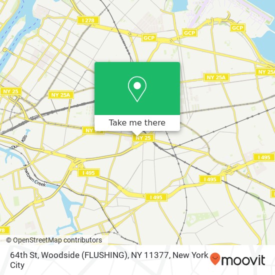 Mapa de 64th St, Woodside (FLUSHING), NY 11377