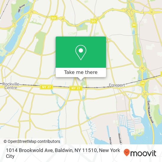 Mapa de 1014 Brookwold Ave, Baldwin, NY 11510