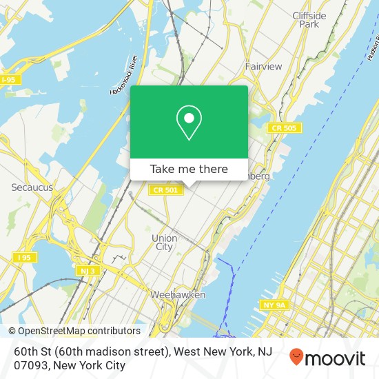 60th St (60th madison street), West New York, NJ 07093 map
