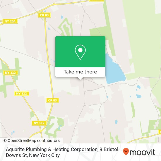 Mapa de Aquarite Plumbing & Heating Corporation, 9 Bristol Downs St