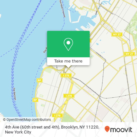 Mapa de 4th Ave (60th street and 4th), Brooklyn, NY 11220