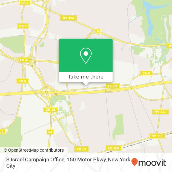 S Israel Campaign Office, 150 Motor Pkwy map