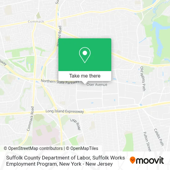 Suffolk County Department of Labor, Suffolk Works Employment Program map