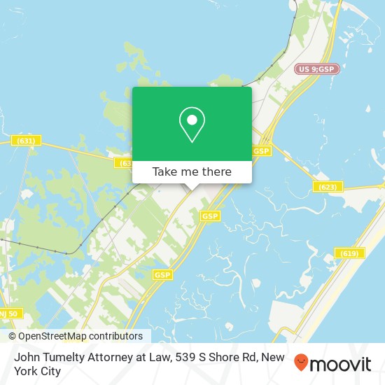 Mapa de John Tumelty Attorney at Law, 539 S Shore Rd