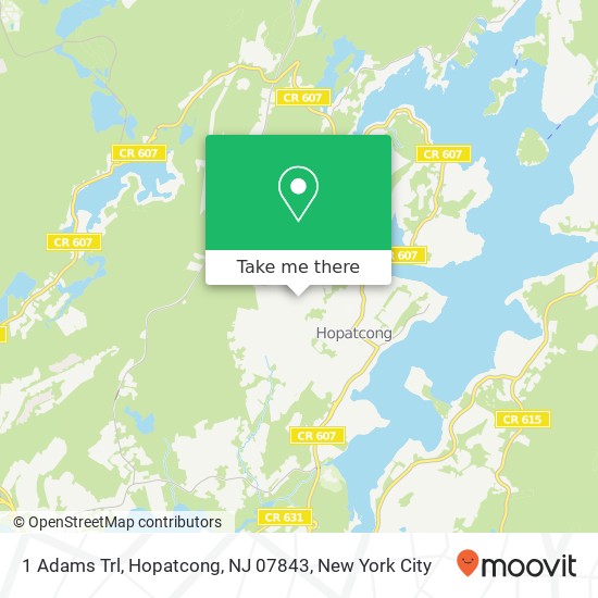 Mapa de 1 Adams Trl, Hopatcong, NJ 07843