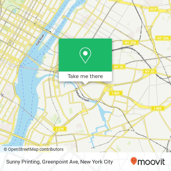 Sunny Printing, Greenpoint Ave map