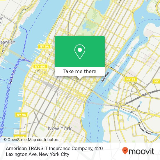 Mapa de American TRANSIT Insurance Company, 420 Lexington Ave