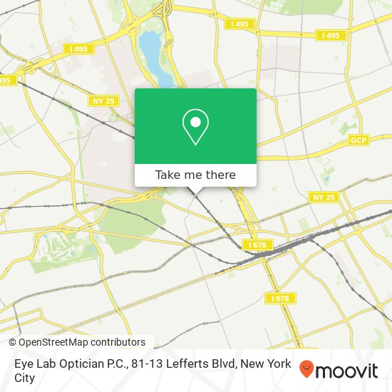 Eye Lab Optician P.C., 81-13 Lefferts Blvd map