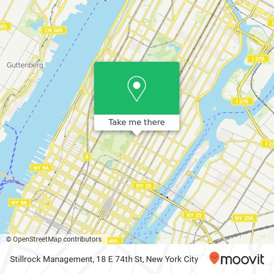 Stillrock Management, 18 E 74th St map