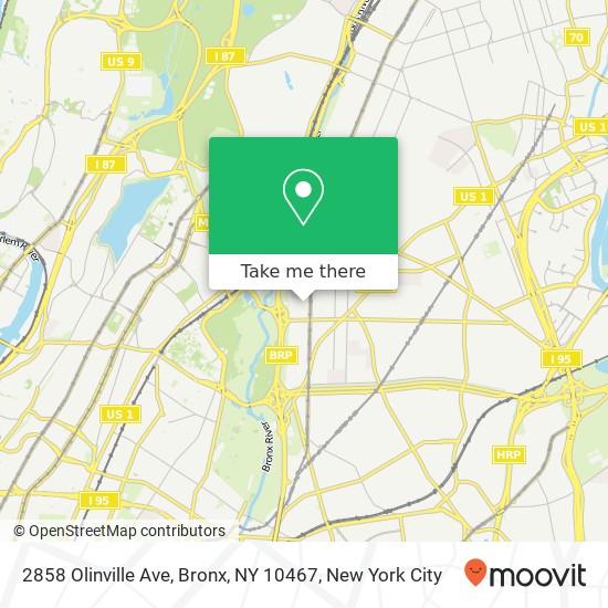 2858 Olinville Ave, Bronx, NY 10467 map
