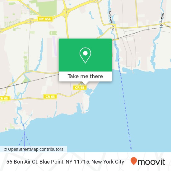 Mapa de 56 Bon Air Ct, Blue Point, NY 11715