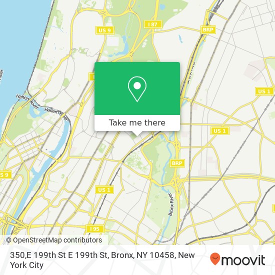 Mapa de 350,E 199th St E 199th St, Bronx, NY 10458
