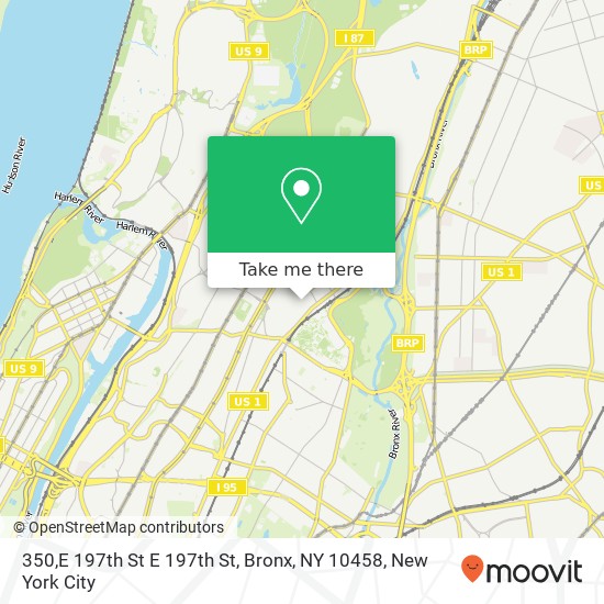 Mapa de 350,E 197th St E 197th St, Bronx, NY 10458