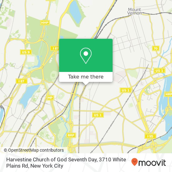 Mapa de Harvestine Church of God Seventh Day, 3710 White Plains Rd