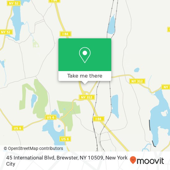 Mapa de 45 International Blvd, Brewster, NY 10509