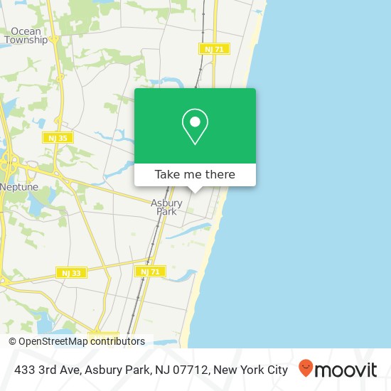 Mapa de 433 3rd Ave, Asbury Park, NJ 07712