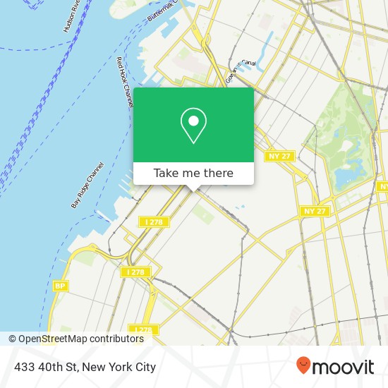 Mapa de 433 40th St, Brooklyn (BROOKLYN), NY 11232