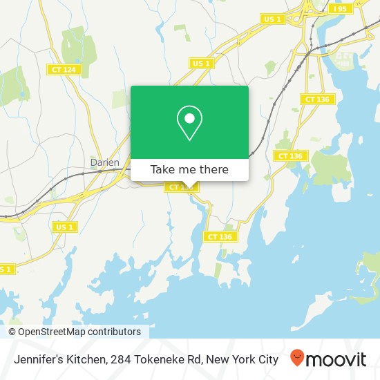Mapa de Jennifer's Kitchen, 284 Tokeneke Rd