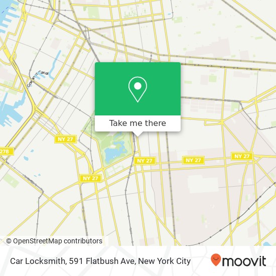 Mapa de Car Locksmith, 591 Flatbush Ave