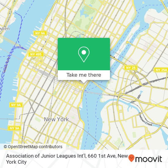 Mapa de Association of Junior Leagues Int'l, 660 1st Ave