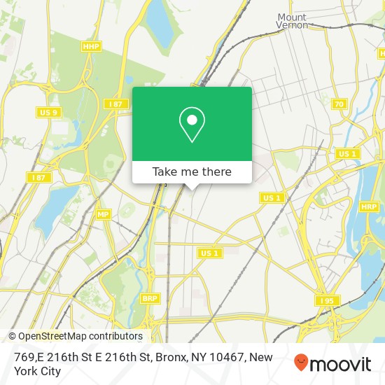 Mapa de 769,E 216th St E 216th St, Bronx, NY 10467