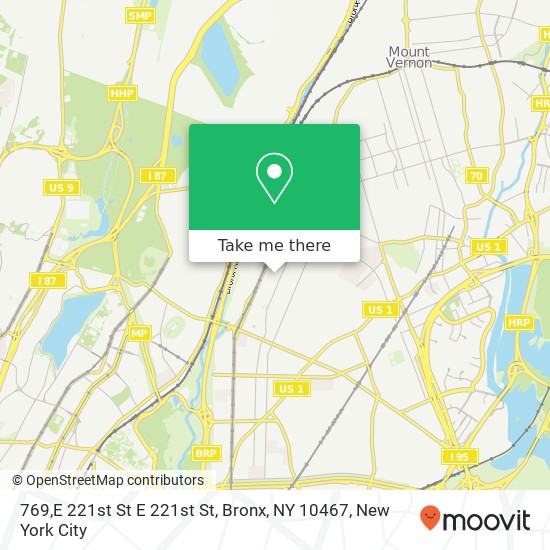 Mapa de 769,E 221st St E 221st St, Bronx, NY 10467