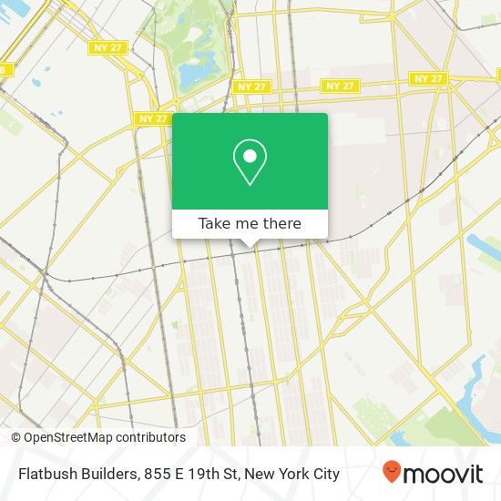 Mapa de Flatbush Builders, 855 E 19th St